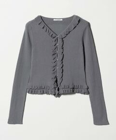 BEAUTY&YOUTH UNITED ARROWS / ビューティー&ユース ユナイテッドアローズ カーディガン・ボレロ | フリル フロントボタン カーディガン ウォッシャブル