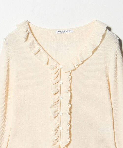 BEAUTY&YOUTH UNITED ARROWS / ビューティー&ユース ユナイテッドアローズ カーディガン・ボレロ | フリル フロントボタン カーディガン ウォッシャブル | 詳細2