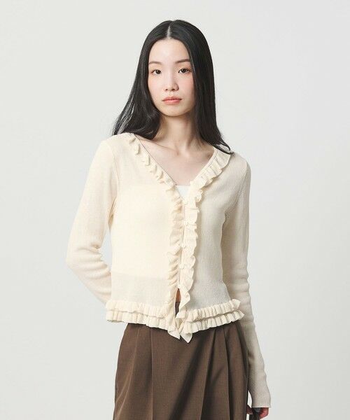 BEAUTY&YOUTH UNITED ARROWS / ビューティー&ユース ユナイテッドアローズ カーディガン・ボレロ | フリル フロントボタン カーディガン ウォッシャブル | 詳細2