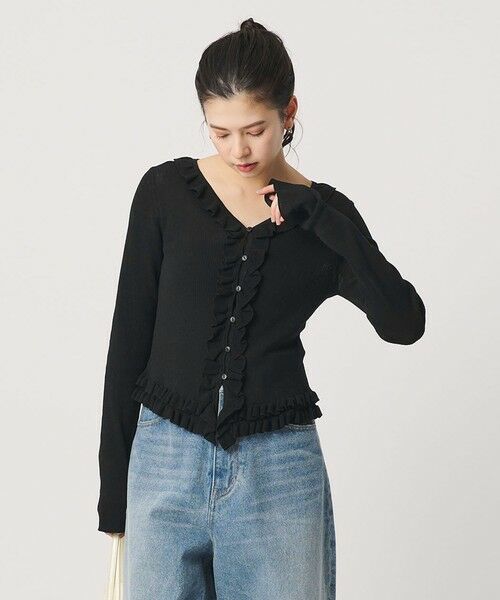 BEAUTY&YOUTH UNITED ARROWS / ビューティー&ユース ユナイテッドアローズ カーディガン・ボレロ | フリル フロントボタン カーディガン ウォッシャブル | 詳細12