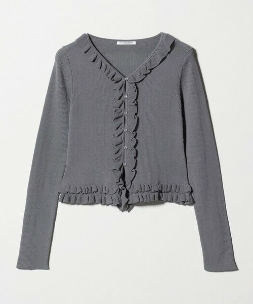 BEAUTY&YOUTH UNITED ARROWS / ビューティー&ユース ユナイテッドアローズ カーディガン・ボレロ | フリル フロントボタン カーディガン ウォッシャブル（MD.GRAY）
