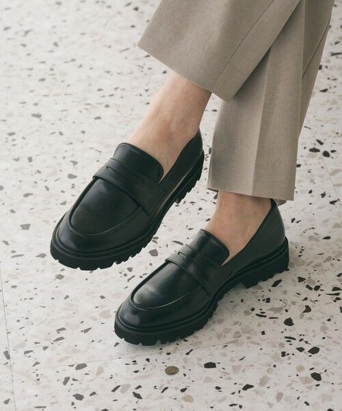 BEAUTY&YOUTH UNITED ARROWS / ビューティー&ユース ユナイテッドアローズ ビジネス・ドレスシューズ | レザーライク コインローファー（BLACK）