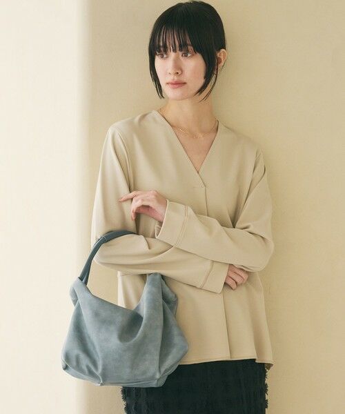 BEAUTY&YOUTH UNITED ARROWS / ビューティー&ユース ユナイテッドアローズ ハンドバッグ | レザーライク コンビ タック バッグ | 詳細10