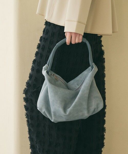 BEAUTY&YOUTH UNITED ARROWS / ビューティー&ユース ユナイテッドアローズ ハンドバッグ | レザーライク コンビ タック バッグ（LT.BLUE）