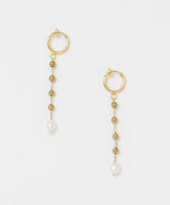 BEAUTY&YOUTH UNITED ARROWS / ビューティー&ユース ユナイテッドアローズ ピアス・イヤリング | ＜Causerie＞ストーン×淡水パール ライン イヤリング