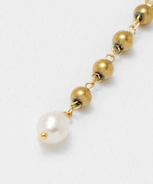 BEAUTY&YOUTH UNITED ARROWS / ビューティー&ユース ユナイテッドアローズ ピアス・イヤリング | ＜Causerie＞ストーン×淡水パール ライン イヤリング | 詳細4