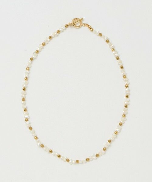 BEAUTY&YOUTH UNITED ARROWS / ビューティー&ユース ユナイテッドアローズ ネックレス・ペンダント・チョーカー | ＜Causerie＞淡水パール×ストーン コンビ ネックレス（OFF WHITE）