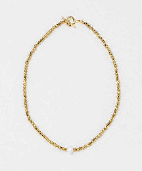 BEAUTY&YOUTH UNITED ARROWS / ビューティー&ユース ユナイテッドアローズ ネックレス・ペンダント・チョーカー | ＜Causerie＞淡水パールトップ ストーン ネックレス（DK.BROWN）