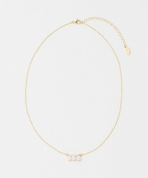 BEAUTY&YOUTH UNITED ARROWS / ビューティー&ユース ユナイテッドアローズ ネックレス・ペンダント・チョーカー | パールモチーフ×ガラスストーン ネックレス（GOLD）