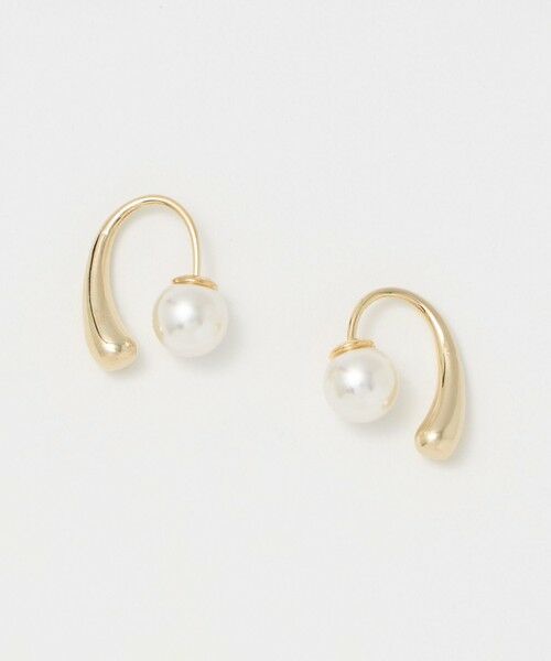 BEAUTY&YOUTH UNITED ARROWS / ビューティー&ユース ユナイテッドアローズ ピアス・イヤリング | パールモチーフバック フック ピアス（GOLD）
