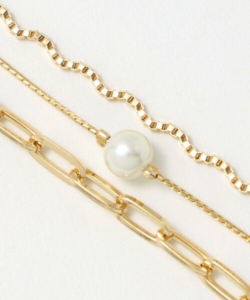 BEAUTY&YOUTH UNITED ARROWS / ビューティー&ユース ユナイテッドアローズ ネックレス・ペンダント・チョーカー | パールモチーフ×ミックスチェーン 3連 ネックレス | 詳細1