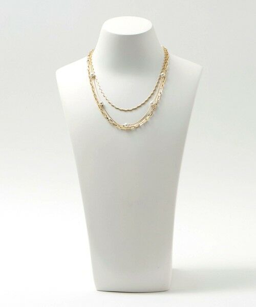 BEAUTY&YOUTH UNITED ARROWS / ビューティー&ユース ユナイテッドアローズ ネックレス・ペンダント・チョーカー | パールモチーフ×ミックスチェーン 3連 ネックレス | 詳細7