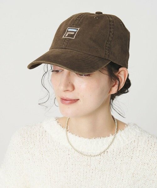 BEAUTY&YOUTH UNITED ARROWS / ビューティー&ユース ユナイテッドアローズ キャップ | 【別注】＜FILA＞コットン ウォッシュ ロゴ キャップ（DK.BROWN）