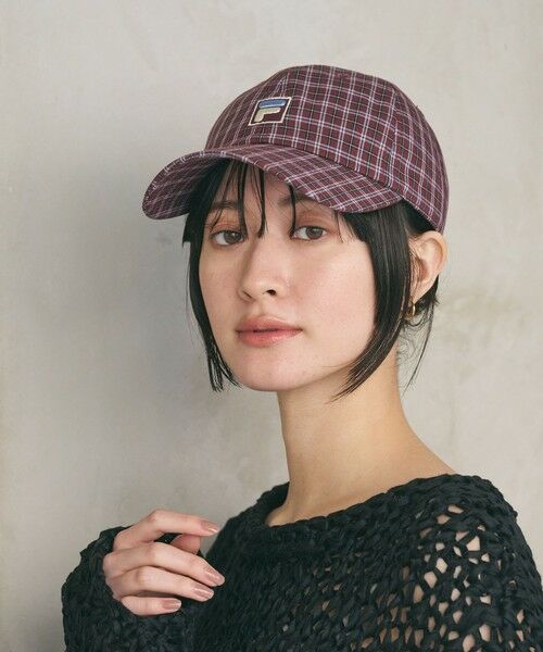 BEAUTY&YOUTH UNITED ARROWS / ビューティー&ユース ユナイテッドアローズ キャップ | 【別注】＜FILA＞チェック キャップ（WINE）