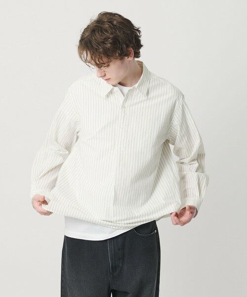 BEAUTY&YOUTH UNITED ARROWS / ビューティー&ユース ユナイテッドアローズ シャツ・ブラウス | TYP ワッシャー ピンストライプ プルオーバーシャツ | 詳細1