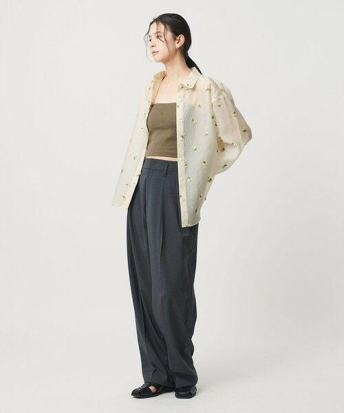 BEAUTY&YOUTH UNITED ARROWS / ビューティー&ユース ユナイテッドアローズ シャツ・ブラウス | フラワーモチーフ ジャガード シャツ ウォッシャブル | 詳細2