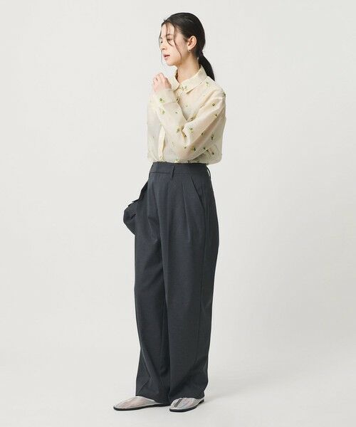 BEAUTY&YOUTH UNITED ARROWS / ビューティー&ユース ユナイテッドアローズ シャツ・ブラウス | フラワーモチーフ ジャガード シャツ ウォッシャブル | 詳細4