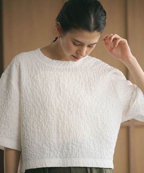 BEAUTY&YOUTH UNITED ARROWS / ビューティー&ユース ユナイテッドアローズ カットソー | ジャガード クルーネック 6分袖 プルオーバー | 詳細3