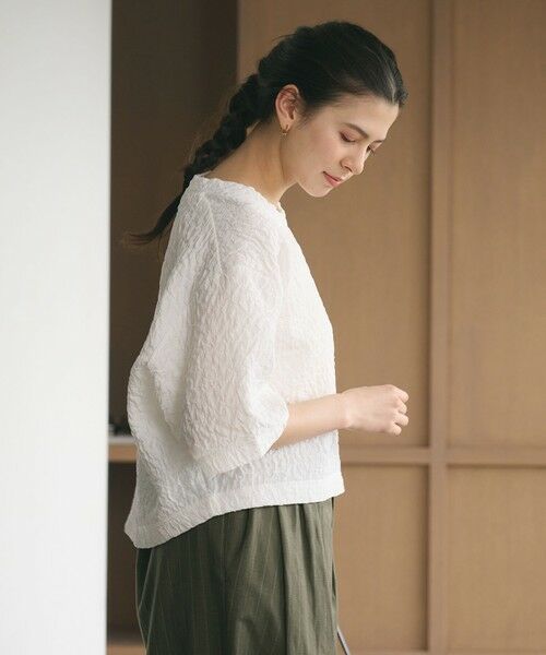 BEAUTY&YOUTH UNITED ARROWS / ビューティー&ユース ユナイテッドアローズ カットソー | ジャガード クルーネック 6分袖 プルオーバー | 詳細7