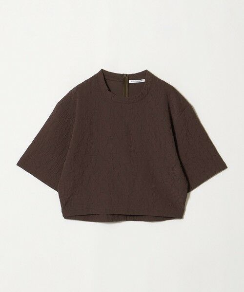 BEAUTY&YOUTH UNITED ARROWS / ビューティー&ユース ユナイテッドアローズ カットソー | ジャガード クルーネック 6分袖 プルオーバー（DK.BROWN）