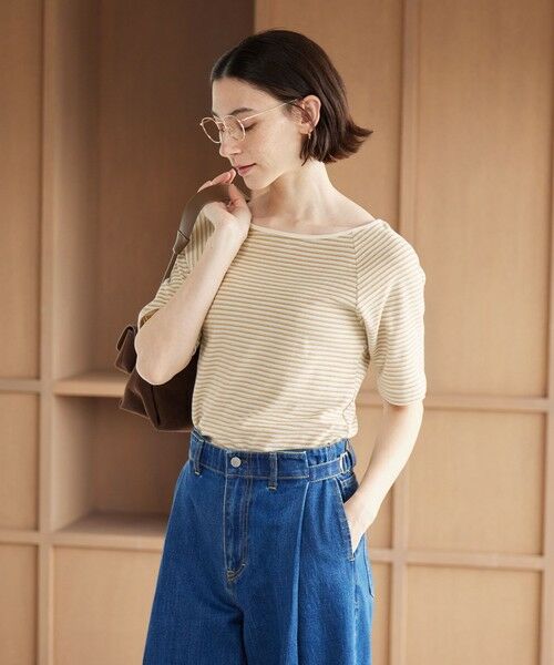 BEAUTY&YOUTH UNITED ARROWS / ビューティー&ユース ユナイテッドアローズ カットソー | コットン パイルボーダー 5分袖カットソー | 詳細7