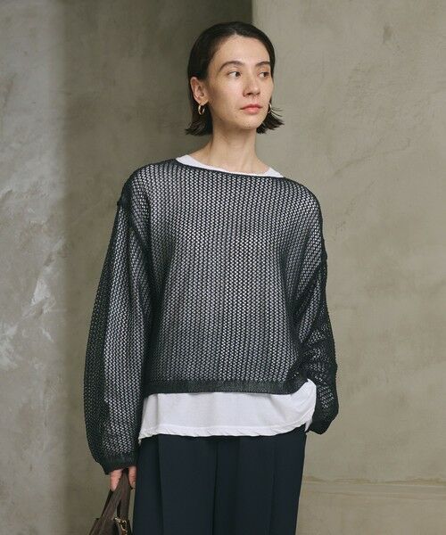 BEAUTY&YOUTH UNITED ARROWS / ビューティー&ユース ユナイテッドアローズ ニット・セーター | ペーパーメッシュ ショートワイド ニットプルオーバー ウォッシャブル | 詳細8