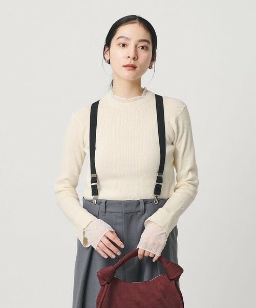 BEAUTY&YOUTH UNITED ARROWS / ビューティー&ユース ユナイテッドアローズ ニット・セーター | 【WEB限定 Wardrobe DAILY MINIMAL】レースコンビ リブニットプルオーバー ウォッシャブル | 詳細2