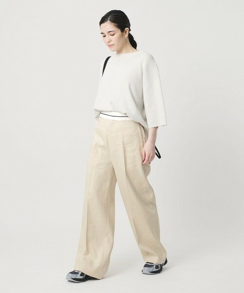 BEAUTY&YOUTH UNITED ARROWS / ビューティー&ユース ユナイテッドアローズ その他パンツ | 麻ブレンド マーベルト ワイドパンツ UVカット | 詳細3
