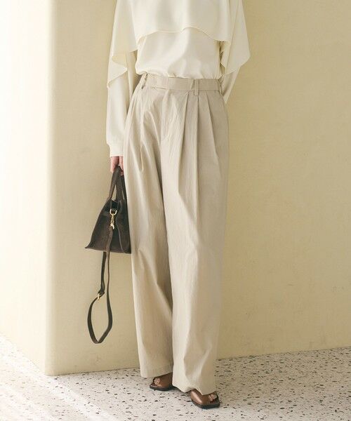 BEAUTY&YOUTH UNITED ARROWS / ビューティー&ユース ユナイテッドアローズ その他パンツ | ナイロンコットン ワイドタックパンツ ウォッシャブル | 詳細12