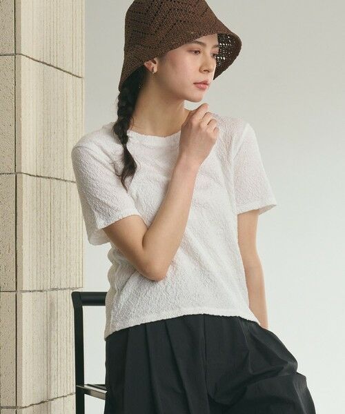 BEAUTY&YOUTH UNITED ARROWS / ビューティー&ユース ユナイテッドアローズ カットソー | ジャガード コンパクト ショートスリーブTシャツ | 詳細1