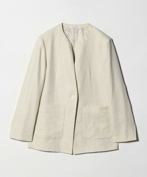 BEAUTY&YOUTH UNITED ARROWS / ビューティー&ユース ユナイテッドアローズ ノーカラージャケット | 麻ブレンド カラーレス シングル ジャケット UVカット | 詳細4