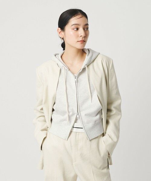 BEAUTY&YOUTH UNITED ARROWS / ビューティー&ユース ユナイテッドアローズ ノーカラージャケット | 麻ブレンド カラーレス シングル ジャケット UVカット | 詳細1