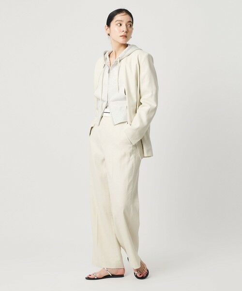 BEAUTY&YOUTH UNITED ARROWS / ビューティー&ユース ユナイテッドアローズ ノーカラージャケット | 麻ブレンド カラーレス シングル ジャケット UVカット | 詳細3