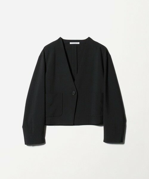 BEAUTY&YOUTH UNITED ARROWS / ビューティー&ユース ユナイテッドアローズ ノーカラージャケット | ポリエステルブレンド カラーレス ショートジャケット | 詳細6