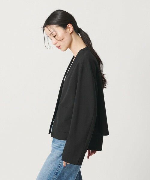 BEAUTY&YOUTH UNITED ARROWS / ビューティー&ユース ユナイテッドアローズ ノーカラージャケット | ポリエステルブレンド カラーレス ショートジャケット | 詳細2