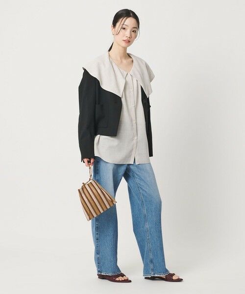 BEAUTY&YOUTH UNITED ARROWS / ビューティー&ユース ユナイテッドアローズ ノーカラージャケット | ポリエステルブレンド カラーレス ショートジャケット | 詳細5