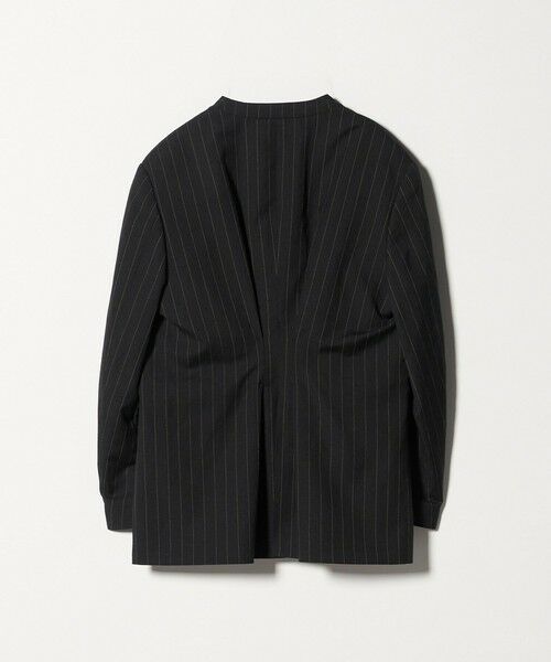 BEAUTY&YOUTH UNITED ARROWS / ビューティー&ユース ユナイテッドアローズ ノーカラージャケット | 麻ブレンド ストライプ カラーレス ジャケット | 詳細10