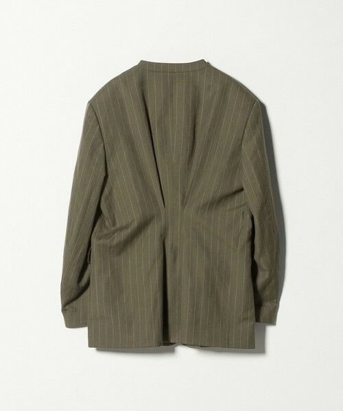 BEAUTY&YOUTH UNITED ARROWS / ビューティー&ユース ユナイテッドアローズ ノーカラージャケット | 麻ブレンド ストライプ カラーレス ジャケット | 詳細19