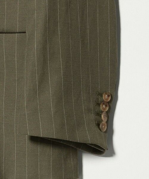 BEAUTY&YOUTH UNITED ARROWS / ビューティー&ユース ユナイテッドアローズ ノーカラージャケット | 麻ブレンド ストライプ カラーレス ジャケット | 詳細21