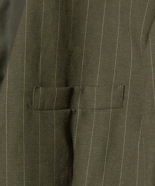 BEAUTY&YOUTH UNITED ARROWS / ビューティー&ユース ユナイテッドアローズ ノーカラージャケット | 麻ブレンド ストライプ カラーレス ジャケット | 詳細23