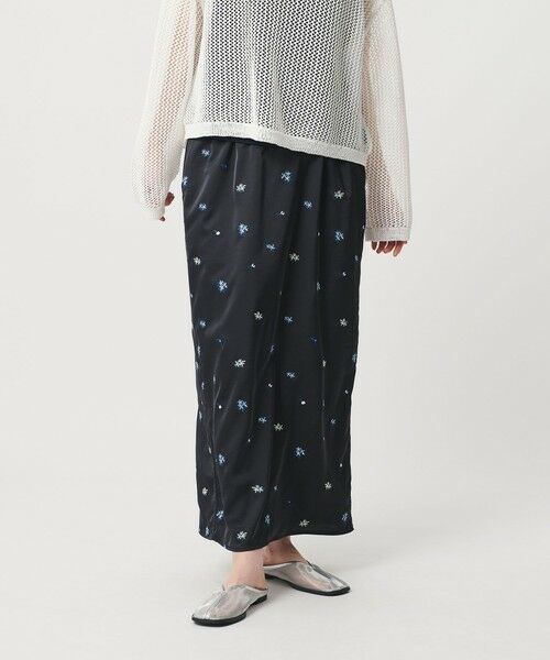 BEAUTY&YOUTH UNITED ARROWS / ビューティー&ユース ユナイテッドアローズ ロング・マキシ丈スカート | フラワー エンブロイダリー ドローストリング スカート ウォッシャブル | 詳細2