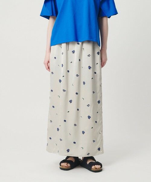 BEAUTY&YOUTH UNITED ARROWS / ビューティー&ユース ユナイテッドアローズ ロング・マキシ丈スカート | フラワー エンブロイダリー ドローストリング スカート ウォッシャブル | 詳細7