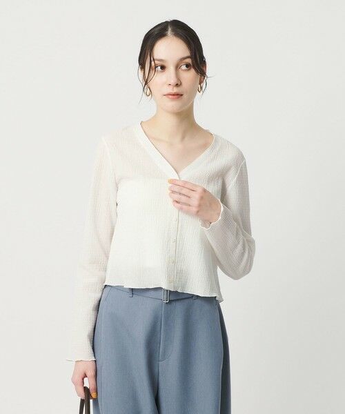 BEAUTY&YOUTH UNITED ARROWS / ビューティー&ユース ユナイテッドアローズ カーディガン・ボレロ | ソリッド＆チェック Vネック カーディガン | 詳細1