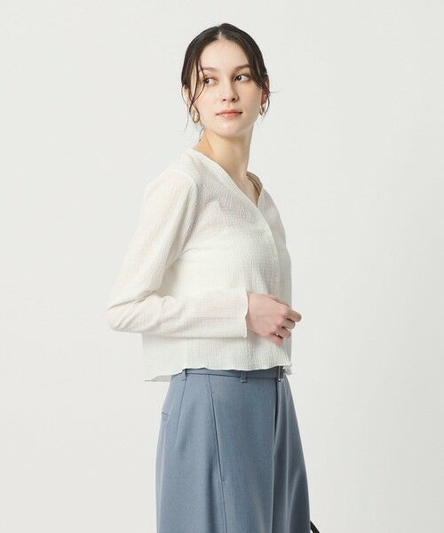 BEAUTY&YOUTH UNITED ARROWS / ビューティー&ユース ユナイテッドアローズ カーディガン・ボレロ | ソリッド＆チェック Vネック カーディガン | 詳細2