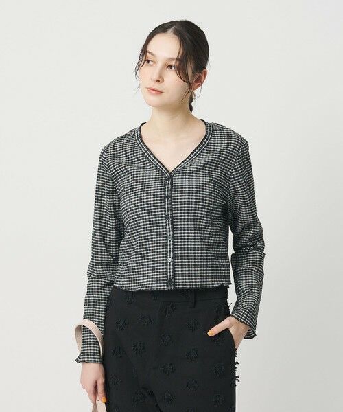 BEAUTY&YOUTH UNITED ARROWS / ビューティー&ユース ユナイテッドアローズ カーディガン・ボレロ | ソリッド＆チェック Vネック カーディガン | 詳細12