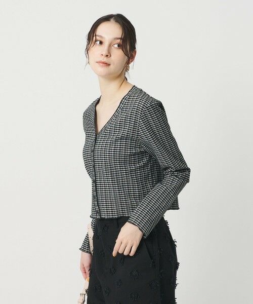 BEAUTY&YOUTH UNITED ARROWS / ビューティー&ユース ユナイテッドアローズ カーディガン・ボレロ | ソリッド＆チェック Vネック カーディガン | 詳細13