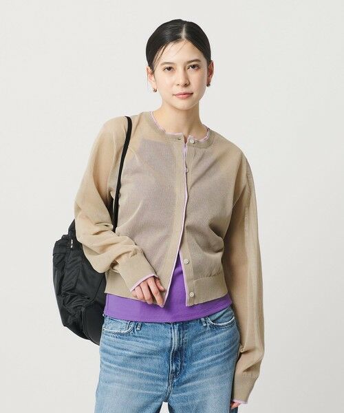 BEAUTY&YOUTH UNITED ARROWS / ビューティー&ユース ユナイテッドアローズ カーディガン・ボレロ | ライン クルーネック カーディガン ウォッシャブル | 詳細18