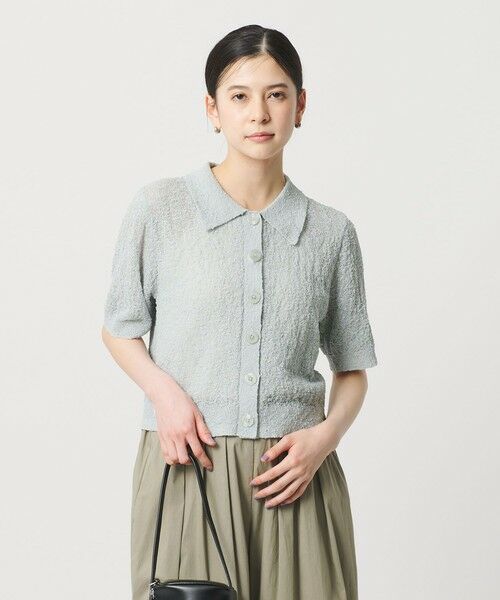 BEAUTY&YOUTH UNITED ARROWS / ビューティー&ユース ユナイテッドアローズ カーディガン・ボレロ | ノットヤーンニット ハーフスリーブ シャツ カーディガン ウォッシャブル | 詳細14