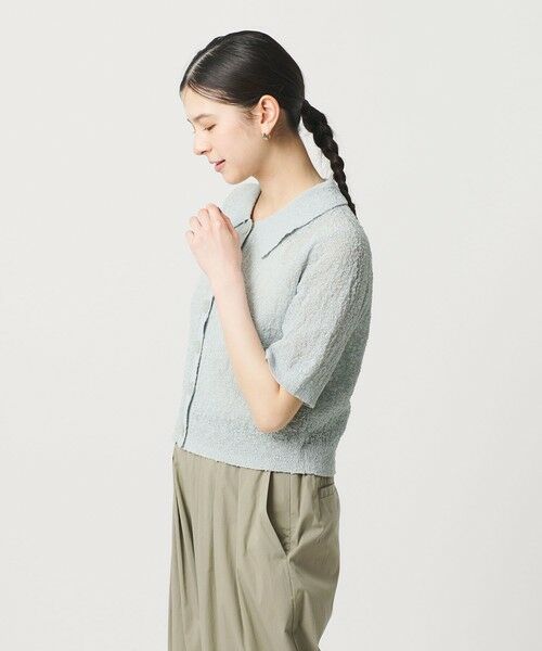 BEAUTY&YOUTH UNITED ARROWS / ビューティー&ユース ユナイテッドアローズ カーディガン・ボレロ | ノットヤーンニット ハーフスリーブ シャツ カーディガン ウォッシャブル | 詳細15