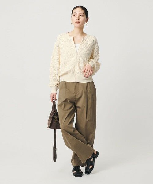 BEAUTY&YOUTH UNITED ARROWS / ビューティー&ユース ユナイテッドアローズ カーディガン・ボレロ | 【WEB限定 Wardrobe DAILY MINIMAL】レース ジップカーディガン ウォッシャブル | 詳細3